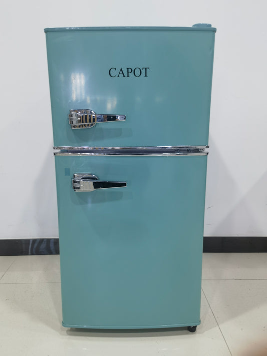 CAPOT Retro Mini Fridge with Freezer:Refrigerator with 2 Doors -  Small Fridge for Bedroom Dorm Office