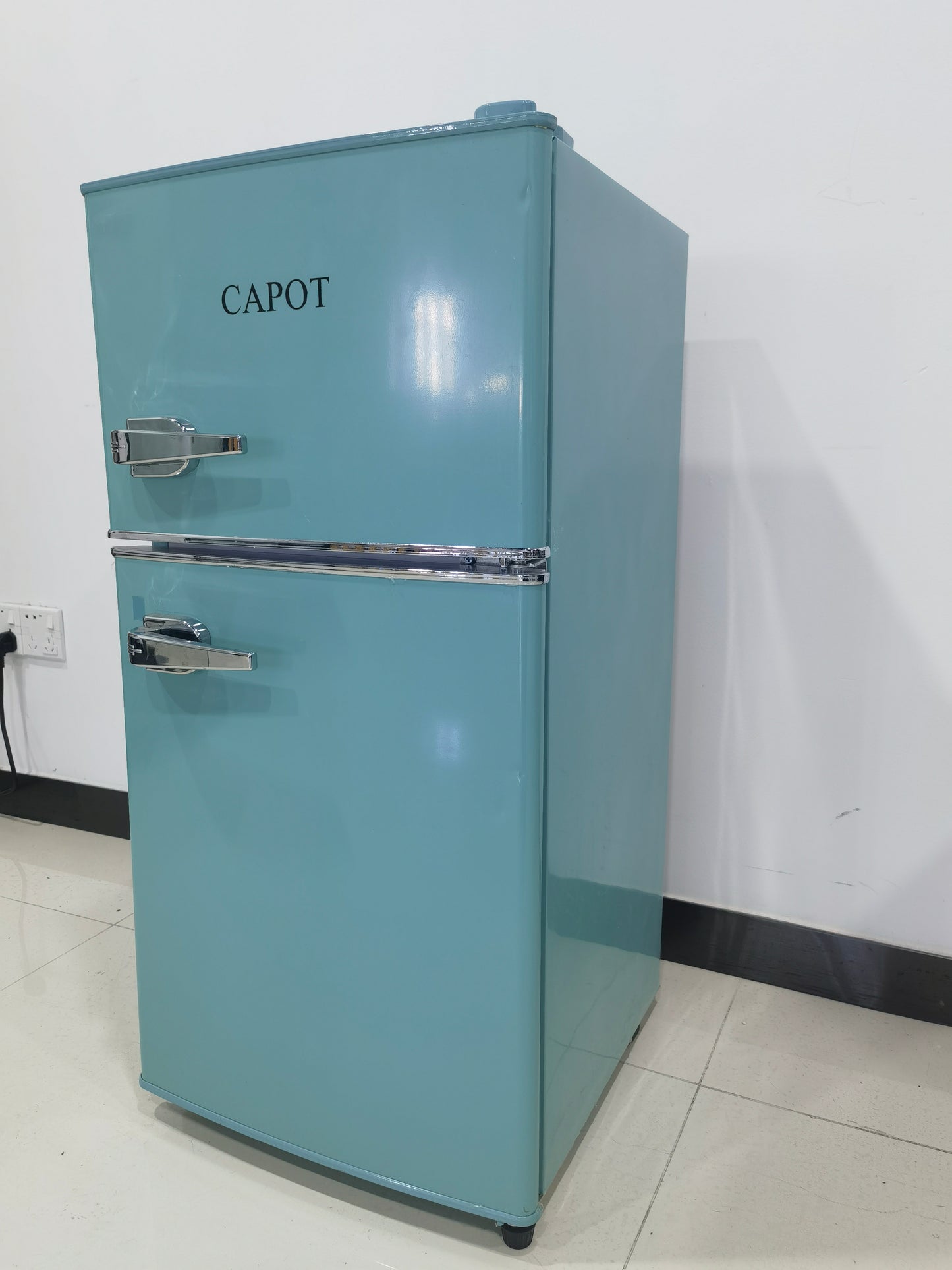 CAPOT Retro Mini Fridge with Freezer:Refrigerator with 2 Doors -  Small Fridge for Bedroom Dorm Office